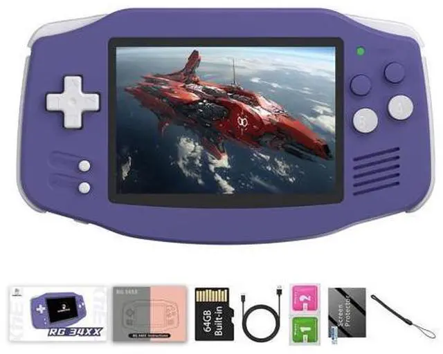 Main image of RG34XX Retro Handheld Game Consoles Classic Retro Gaming Console 64G Card Preloaded Games 5000+ rg34xx Portable Gaming Console Linux 64-bit 3500mAh Battery WiFi Bluetooth HD and TV Output Indigo