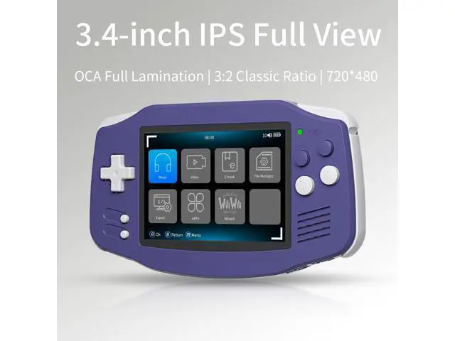 Alt view image 2 of 6 - RG34XX Retro Handheld Game Consoles Classic Retro Gaming Console 64G Card Preloaded Games 5000+ rg34xx Portable Gaming Console Linux 64-bit 3500mAh Battery WiFi Bluetooth HD and TV Output Indigo