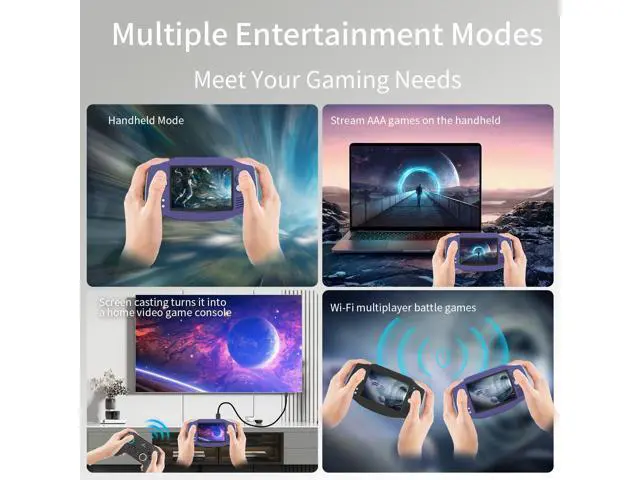Alt view image 3 of 6 - RG34XX Retro Handheld Game Consoles Classic Retro Gaming Console 64G Card Preloaded Games 5000+ rg34xx Portable Gaming Console Linux 64-bit 3500mAh Battery WiFi Bluetooth HD and TV Output Indigo