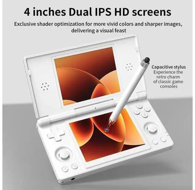 Alt view image 3 of 7 - ANBERNIC RG DS Handheld Game Consoles RG DS Retro Gaming Console Dual-screen Video Game Console 3+32GB Android 14 Portable Pocket Arcade 4000mAh Battery WiFi Bluetooth HD Output Polar White