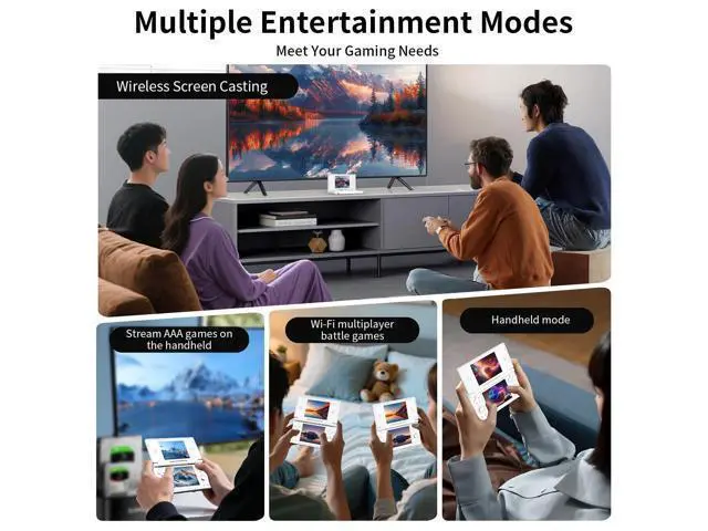 Alt view image 5 of 7 - ANBERNIC RG DS Handheld Game Consoles RG DS Retro Gaming Console Dual-screen Video Game Console 3+32GB Android 14 Portable Pocket Arcade 4000mAh Battery WiFi Bluetooth HD Output Polar White