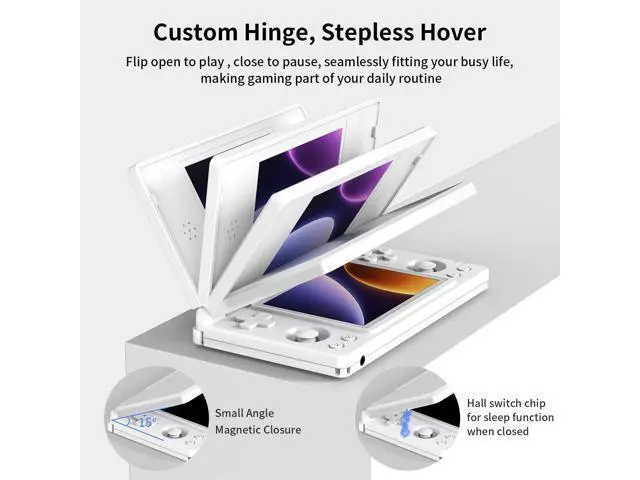 Alt view image 7 of 7 - ANBERNIC RG DS Handheld Game Consoles RG DS Retro Gaming Console Dual-screen Video Game Console 3+32GB Android 14 Portable Pocket Arcade 4000mAh Battery WiFi Bluetooth HD Output Polar White
