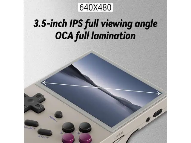 Alt view image 2 of 7 - RG35XX 2024 Retro Gaming Consoles with 64GB Card rg35xx Handheld Game Console 3.5 inch IPS Screen Linux System Classic Emulator Hand Held Gaming Console Support HDMI TV Output Gray