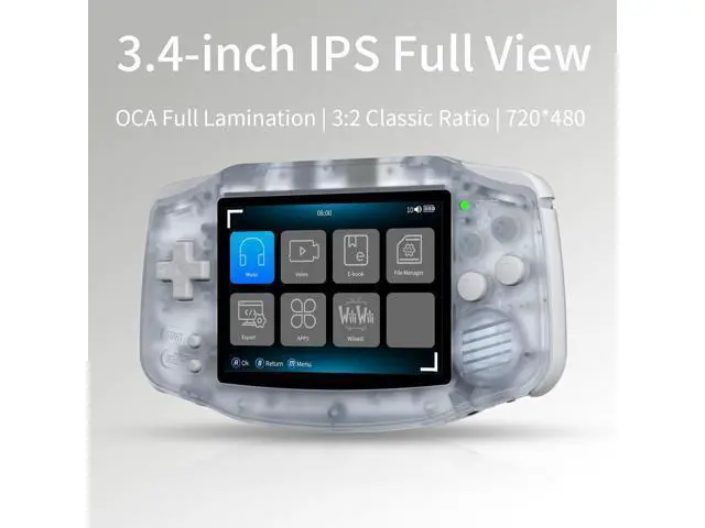 Alt view image 5 of 7 - RG34XX Retro Handheld Game Consoles Classic Retro Gaming Console 64G Card Preloaded Games 5000+ rg34xx Portable Gaming Console Linux 64-bit 3500mAh Battery WiFi Bluetooth HD and TV Output Glacier
