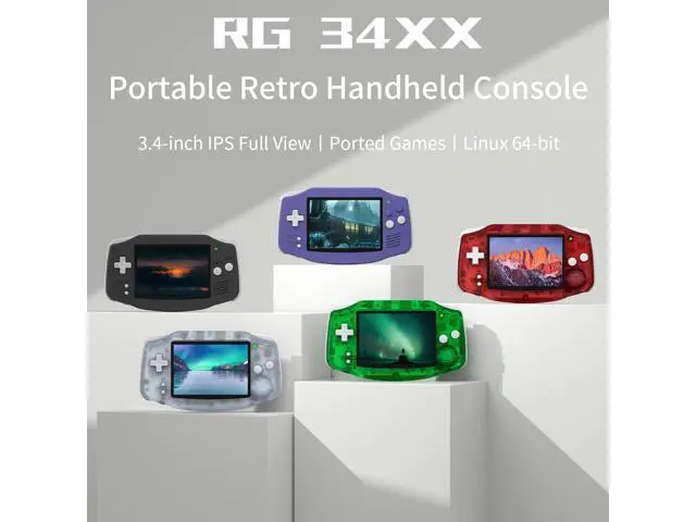 Alt view image 2 of 7 - RG34XX Retro Handheld Game Consoles Classic Retro Gaming Console 64G Card Preloaded Games 5000+ rg34xx Portable Gaming Console Linux 64-bit 3500mAh Battery WiFi Bluetooth HD and TV Output Glacier