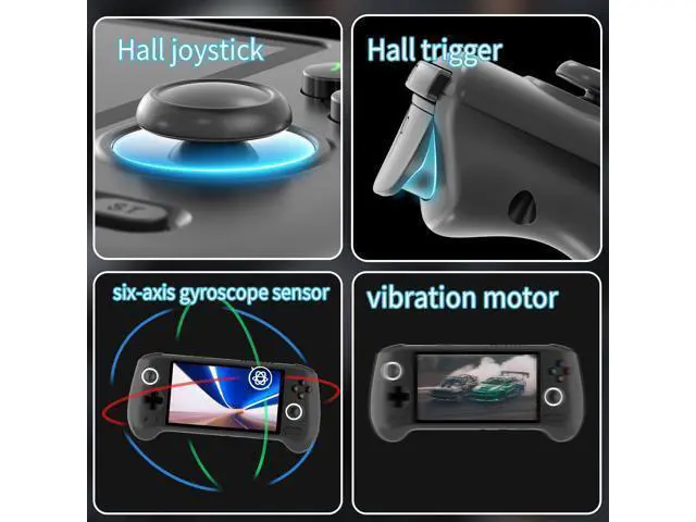 Alt view image 5 of 7 - RG556 Retro Handheld Game Consoles No Card Retro Game Console Android 13 System 5.48-inch AMOLED Screen Unisoc T820 Processor, Retro Gaming Console 5500mAh Battery Lasting 8 Hours(Black)