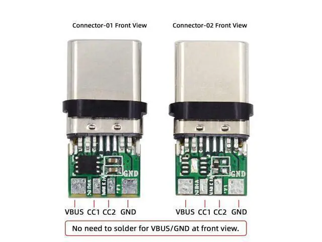 Alt view image 6 of 7 - 2sets/lot DIY OEM 24pin Connector Plug USB Type C USB-C Male to USB-C Male 100W PD USB2.0 Data with Housing Cover