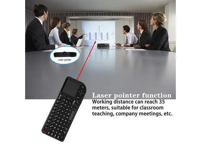 Alt view image 2 of 5 - A8 Mini Wireless Mouse And Keyboard With Laser Touchpad Keyboard, Colour: English White Backlight