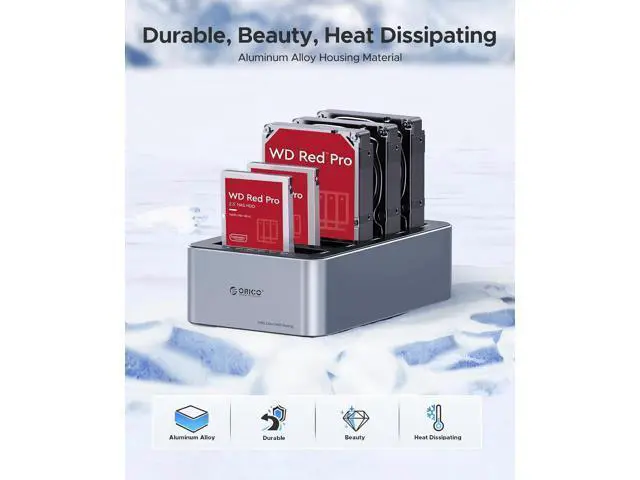 Alt view image 4 of 7 - USB C 5 Bay Hard Drive Cloner/Duplicate Hard Drive Docking Station Aluminum USB 3.2 Gen 1 for 2.5''/3.5'' SSD HDD Up to 20TB-6656C3