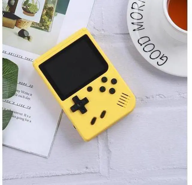 Main image of MK500 Macaron Mini Retro Classic Handheld Game Console for Kids Built-in 500 Games, Support AV Output (Yellow)