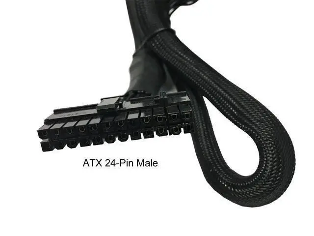 Alt view image 2 of 5 - AYA 24" (24-Inch) ATX 24-Pin to 18-Pin + 10-Pin Extension Modular Power Supply Cable for Coolermaster V850, V700, V1000