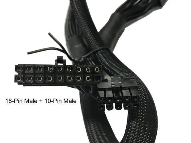 Alt view image 3 of 5 - AYA 24" (24-Inch) ATX 24-Pin to 18-Pin + 10-Pin Extension Modular Power Supply Cable for Coolermaster V850, V700, V1000