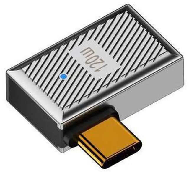 Main image of USB-C USB 3.1 Type C Male to USB 3.0 A Female 10Gbps OTG Data 120W Power Left Right Angled Adapter Alloy Shell Mecha Cyberpunk Style
