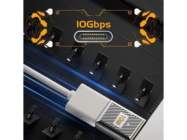 Alt view image 6 of 7 - USB-C USB 3.1 Type C Male to USB 3.0 A Female 10Gbps OTG Data 120W Power Adapter Alloy Shell Mecha Cyberpunk Style