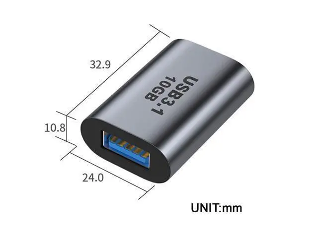 Alt view image 4 of 7 - USB-C USB 3.1 Type C Female to USB 3.0 A Female Data Adapter 10Gbps Data Power for Laptop Tablet Phone