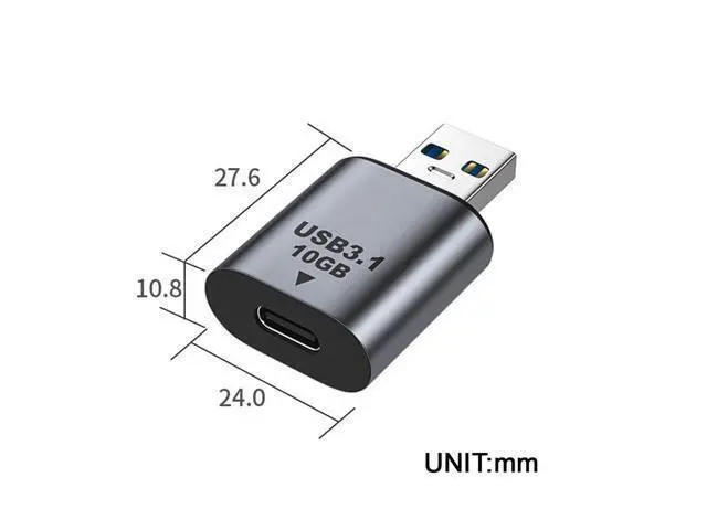 Alt view image 6 of 7 - USB-C USB 3.1 Type C Female to USB 3.0 A Male Data Adapter 10Gbps Data Power for Laptop Tablet Phone