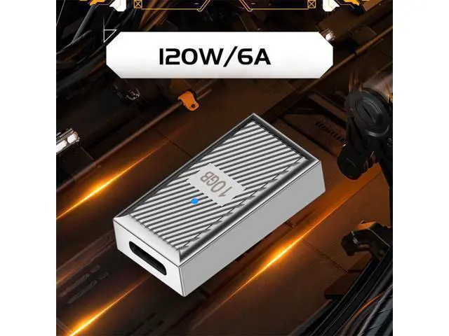 Alt view image 5 of 7 - USB-C USB 3.1 Type C Female to USB 3.0 A Female 10Gbps OTG Data 120W Power Adapter Alloy Shell Mecha Cyberpunk Style