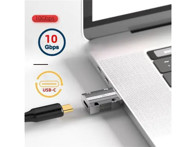 Alt view image 7 of 7 - USB-C USB 3.1 Type C Female to USB 3.0 A Male 10Gbps Data 120W Power Adapter Alloy Shell for Laptop Tablet Mobile Phone