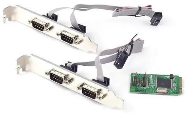 Main image of Mini PCIe to Serial RS-232 port DB9 Adapter 4 ports RS232 to Mini PCI-e Card chipset converter card