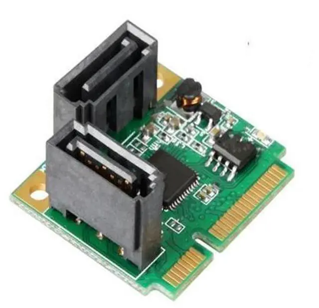 Main image of RAID 2-Ports SATA 3.0 mini PCIe Controller Card mini PCI-e to Dual SATA III 6Gb converter + RAID0 RAID1 JOBD bracket