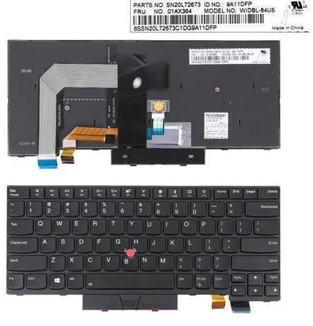 Main image of US Keyboard for ThinkPad T470 T480 BLACK With Point SticK Backlit