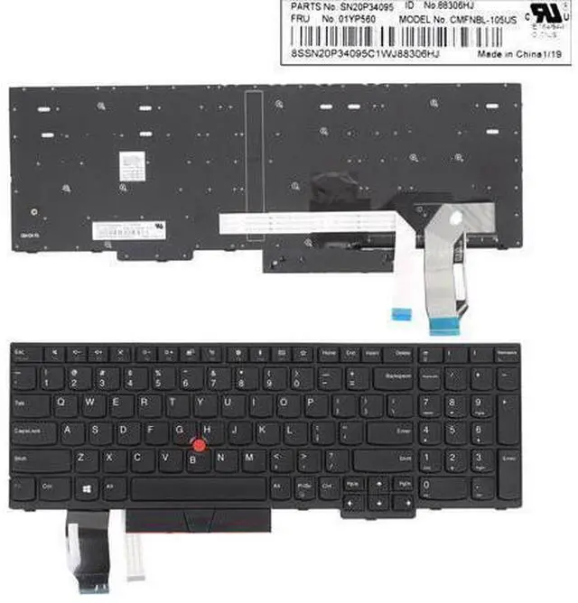 Main image of Keyboard for IBM Thinkpad E580 L580 Black PK131672A00 01YP680(Win8)US
