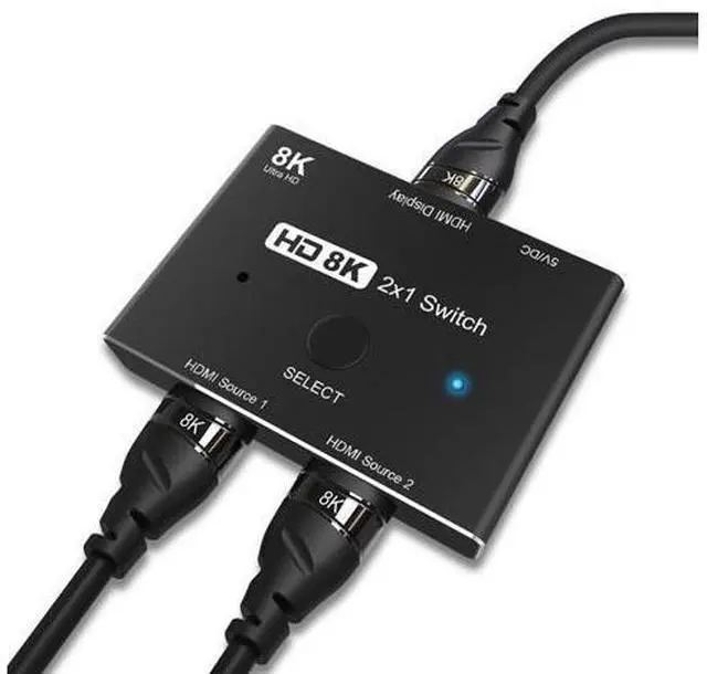 Alt view image 4 of 4 - HDMI 2.1 Switch 2x1 8K@60Hz, 4K@120Hz, for PS5, Xbox, PC, TV Box to Monitor & TV