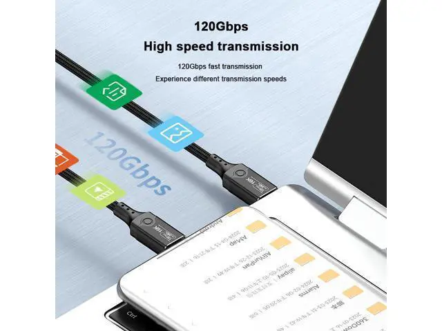 Alt view image 6 of 7 - USB5 / Thunderbolt 5 Active Cable 120Gbps, 240W PD, 16K@60Hz, Dual Type-C, for Laptop, Monitor, eGPU & High-Performance Docking