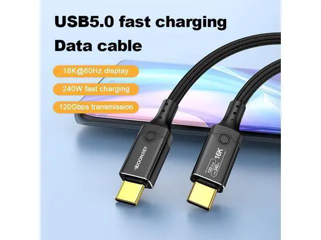 Alt view image 7 of 7 - USB5 / Thunderbolt 5 Active Cable 120Gbps, 240W PD, 16K@60Hz, Dual Type-C, for Laptop, Monitor, eGPU & High-Performance Docking