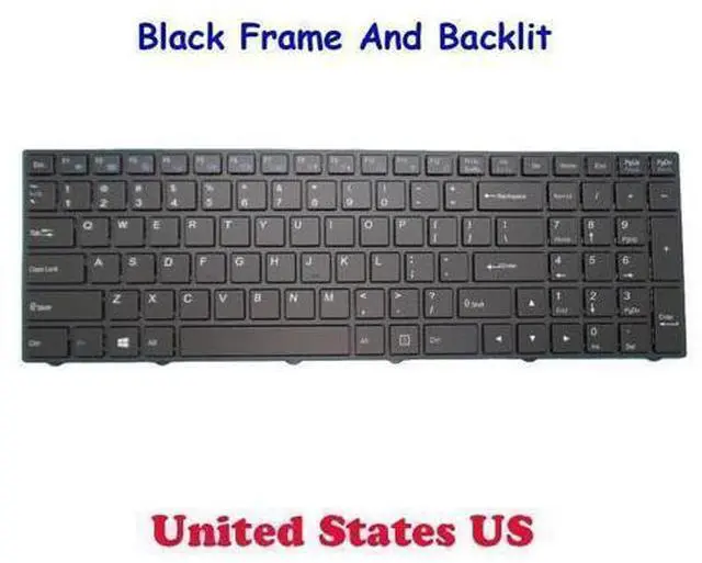Main image of Backlit Keyboard For CLEVO N770 N770WG N770WL N770WU N770GU English US Frame