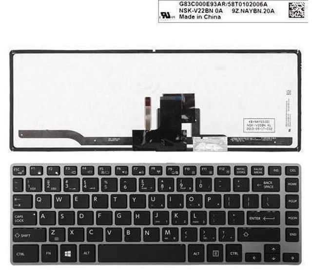 Main image of US Keyboard for TOSHIBA Tecra z40 a z40 b Gray color Frame Black Backlit