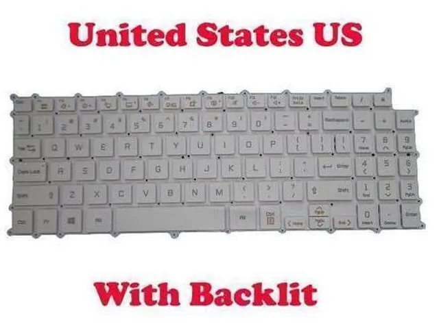 Main image of Backlit Keyboard For 15U70P 15U70P-P 15Z995 15Z995-U English White color No Frame