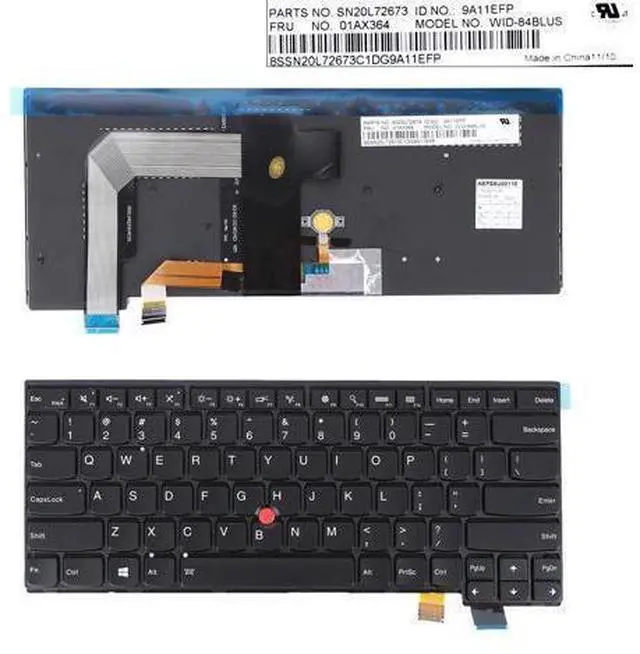 Main image of US Keyboard for ThinkPad T460S BLACK With Point Stick Backlit (No for T460)