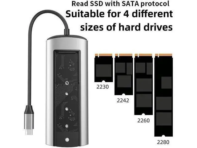 Alt view image 4 of 5 - 6 in 1 sata SSD HUB USB C Dock Station with Disk Storage Function USB 3.0 Type C to HDMI-Compatible Laptop For Macbook Laptop Pc