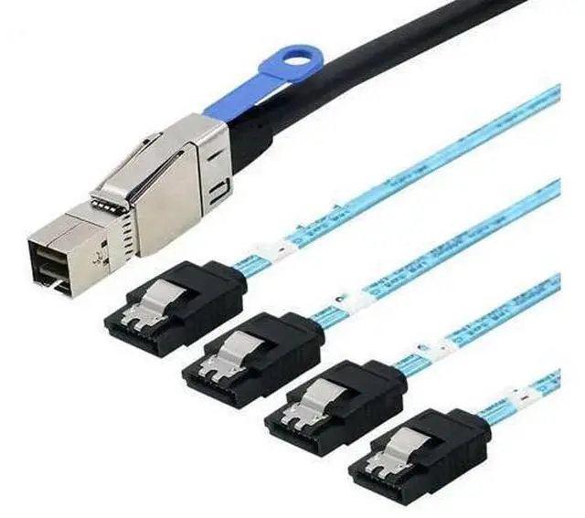 Main image of MINI SAS HD SFF-8644 with IC to 4 Ports SATA 7P straight server hard drive cable