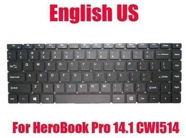 Main image of Laptop Replacement Keyboard For Chuwi HeroBook Pro 14.1 CWI514 English US Black