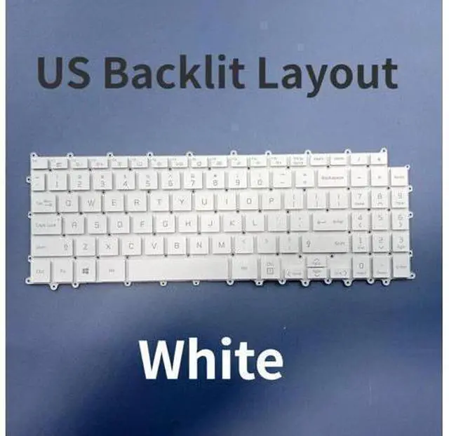 Main image of New Backlit US Keyboard White For 16Z90P 16Z90P-G 16Z90P-K 16Z90P-N No Frame