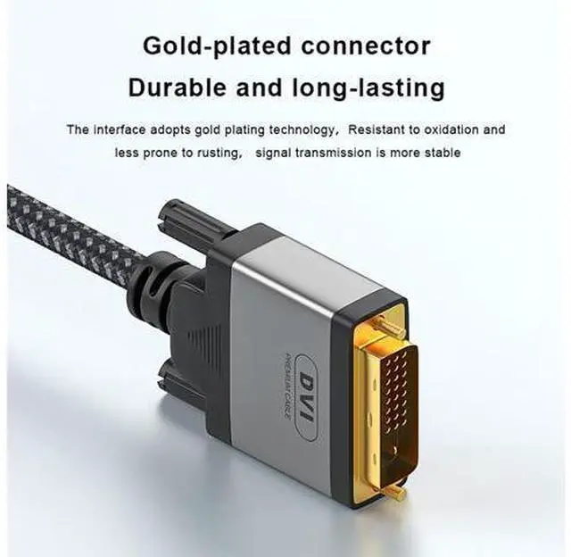 Alt view image 4 of 5 - DisplayPort to DVI Cable 2m (6.6ft), 4K@30Hz, 1080P, Active Adapter, for PC, Laptop, Graphics Card to Monitor & Projector