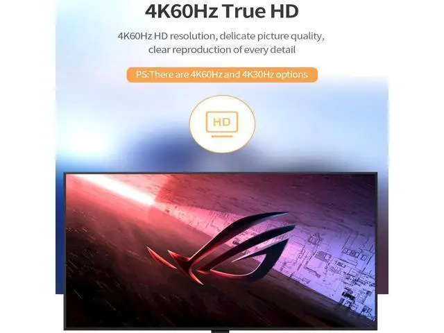 Alt view image 6 of 6 - HDMI to DisplayPort Active Adapter Cable 4K@60Hz, 144Hz, for Gaming Monitor, Laptop, PC to DP Display (Unidirectional, USB Powered)