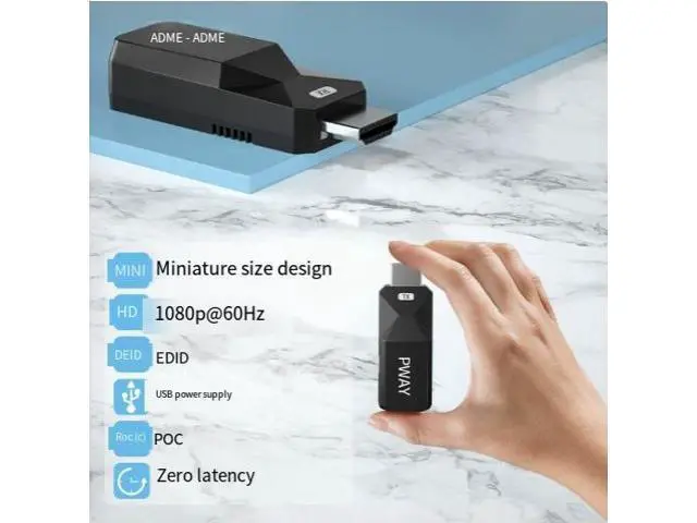Alt view image 4 of 4 - HDMI Extender over Cat5e/6 50m (164ft), 1080P@60Hz, POC Power, EDID Learning, for Projector, TV & Monitor