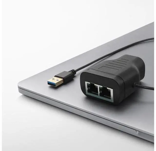 Main image of RJ45 Ethernet Splitter 1-to-2, Gigabit, with USB Power, LED Indicator, for Sharing One Ethernet Port Between Two Devices