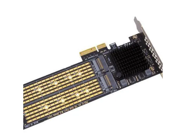 Alt view image 3 of 4 - PCIe x4 to Dual M.2 NVMe SSD Adapter Supports 2230/2242/2260/2280/22110, No Bifurcation Required, for Desktop & Workstation