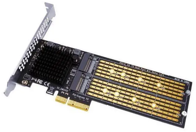 Main image of PCIe x4 to Dual M.2 NVMe SSD Adapter Supports 2230/2242/2260/2280/22110, No Bifurcation Required, for Desktop & Workstation