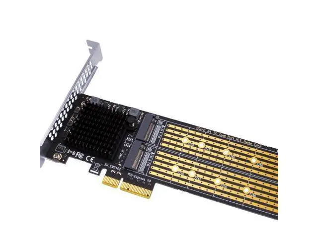 Alt view image 2 of 4 - PCIe x4 to Dual M.2 NVMe SSD Adapter Supports 2230/2242/2260/2280/22110, No Bifurcation Required, for Desktop & Workstation