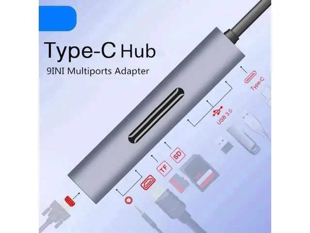 Alt view image 2 of 5 - USB C HUB Type C to Multi USB 3.0 4K VGA PD Adapter Dock For MacBook Laptop Phone USB-C Splitter Hub