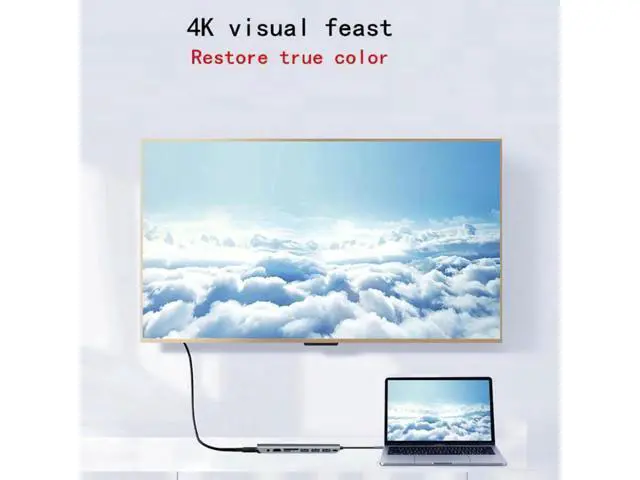 Alt view image 3 of 5 - USB C HUB Type C to Multi USB 3.0 4K VGA PD Adapter Dock For MacBook Laptop Phone USB-C Splitter Hub