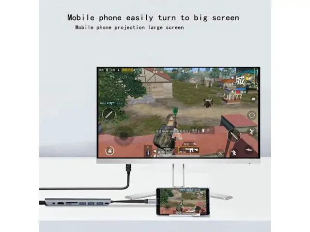 Alt view image 4 of 5 - USB C HUB Type C to Multi USB 3.0 4K VGA PD Adapter Dock For MacBook Laptop Phone USB-C Splitter Hub