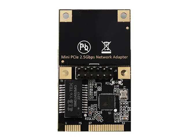 Alt view image 2 of 4 - Mini PCIe to 2.5G Gigabit Ethernet Network Card Realtek RTL8125BG, 2500Mbps RJ45, Full/Half Duplex, for Desktop, Embedded & Industrial Systems