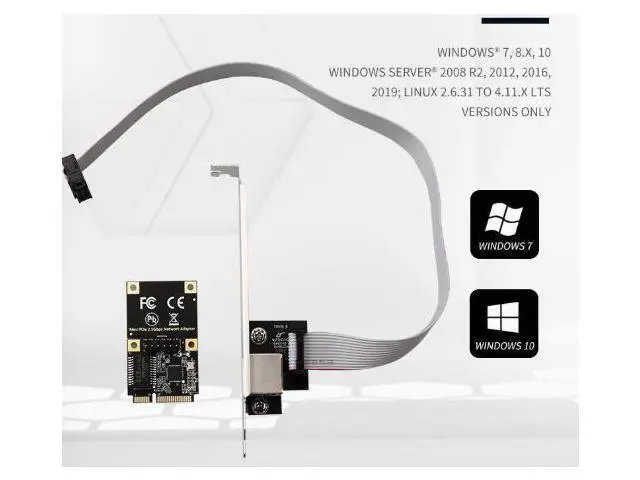 Alt view image 4 of 4 - Mini PCIe to 2.5G Gigabit Ethernet Network Card Realtek RTL8125BG, 2500Mbps RJ45, Full/Half Duplex, for Desktop, Embedded & Industrial Systems