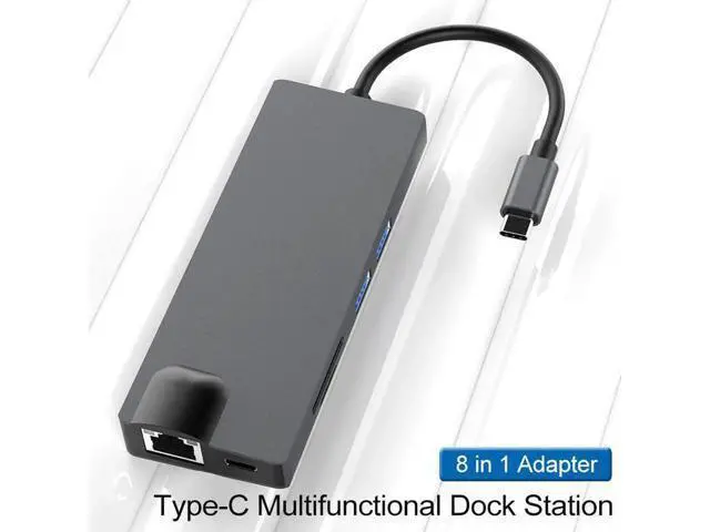 Alt view image 3 of 4 - type-c docking station eight-in-one hdmi/vga converter hub expansion docking station computer network card hub